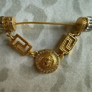 Versace Gold and Silver Medusa Brooch